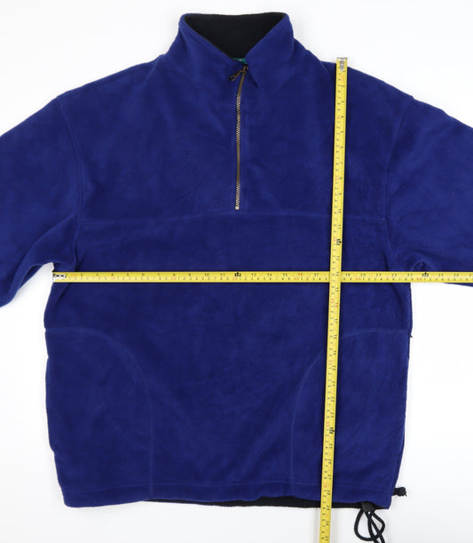 St. Bernard Sport Men's Blue Fleece 1/2 Zip Pullover Sweatshirt M