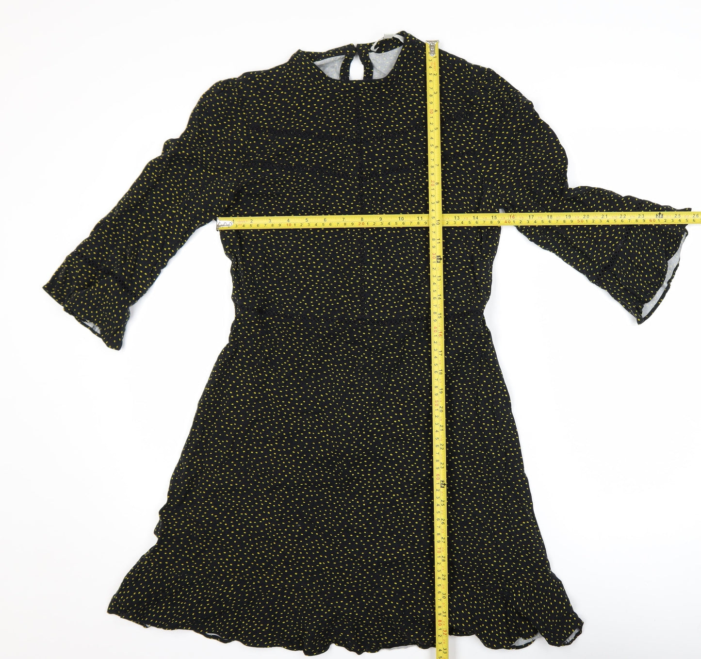 Oasis Women’s Black Polka Dot A-Line Dress Size 10