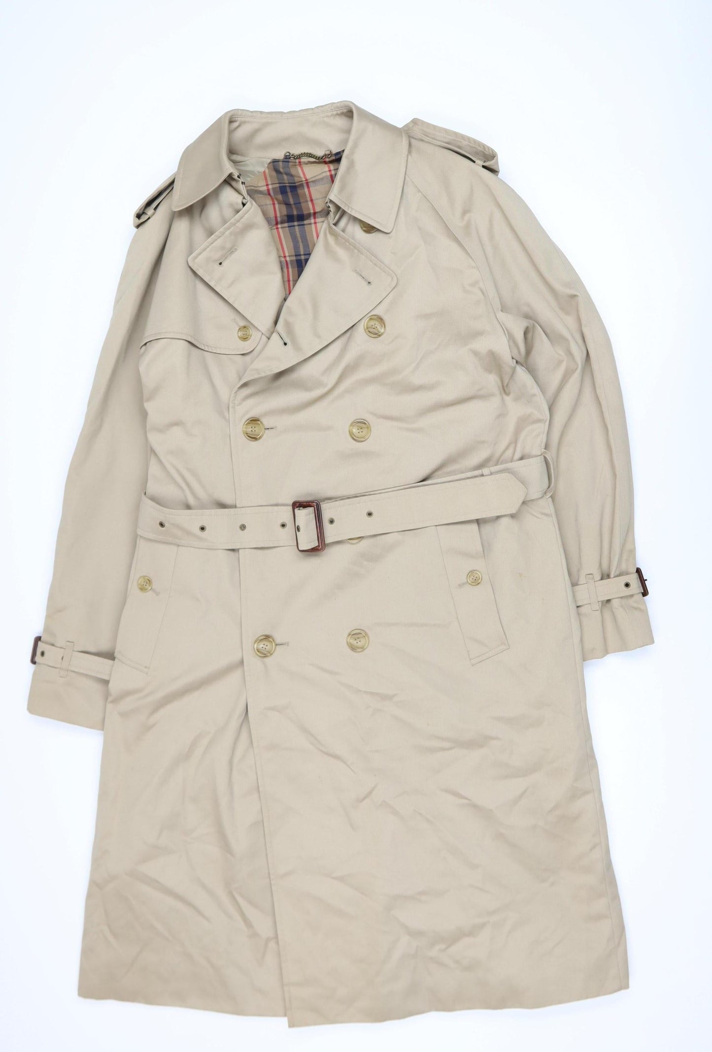 Marks and Spencer Women’s Beige Long Trench Coat Size 14 Classic Belted Style