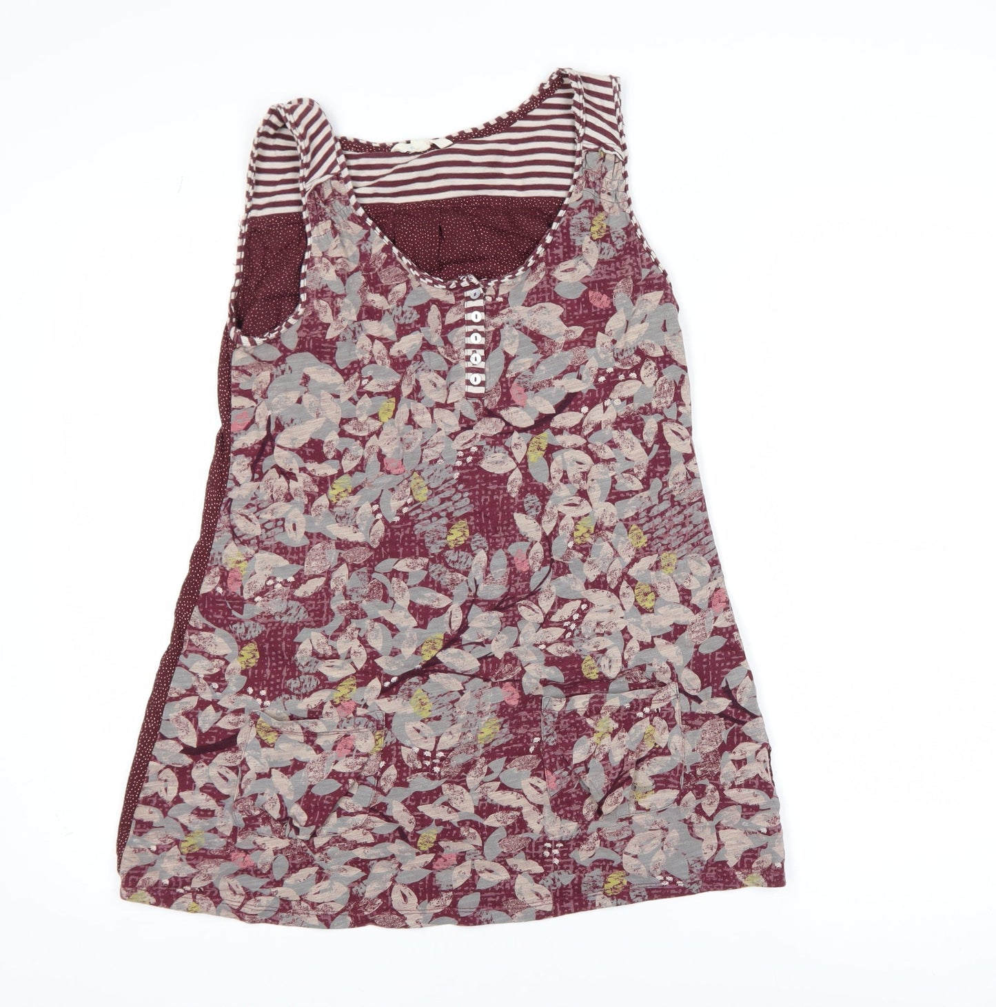 White Stuff Women's Red Floral Tunic Tank Top Size M