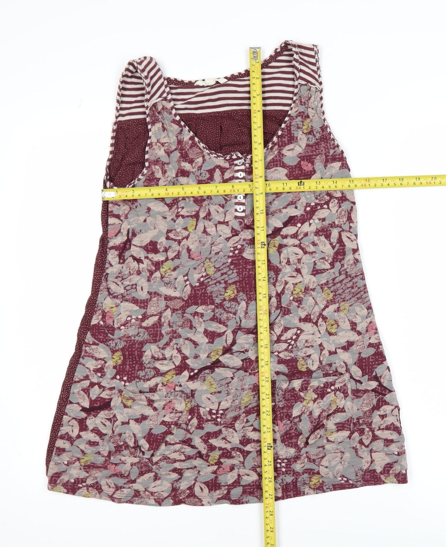 White Stuff Women's Red Floral Tunic Tank Top Size M
