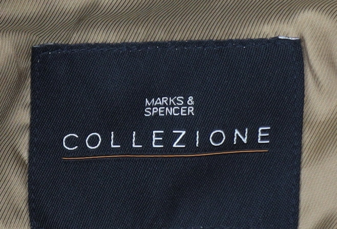 Marks and Spencer Men’s Blue Wool Cashmere Blend Overcoat L