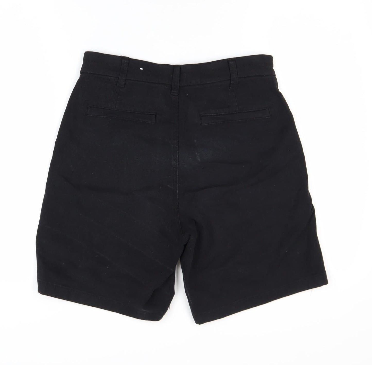 Zara Men's Black Chino Shorts Size 29 Slim Fit Cotton Blend