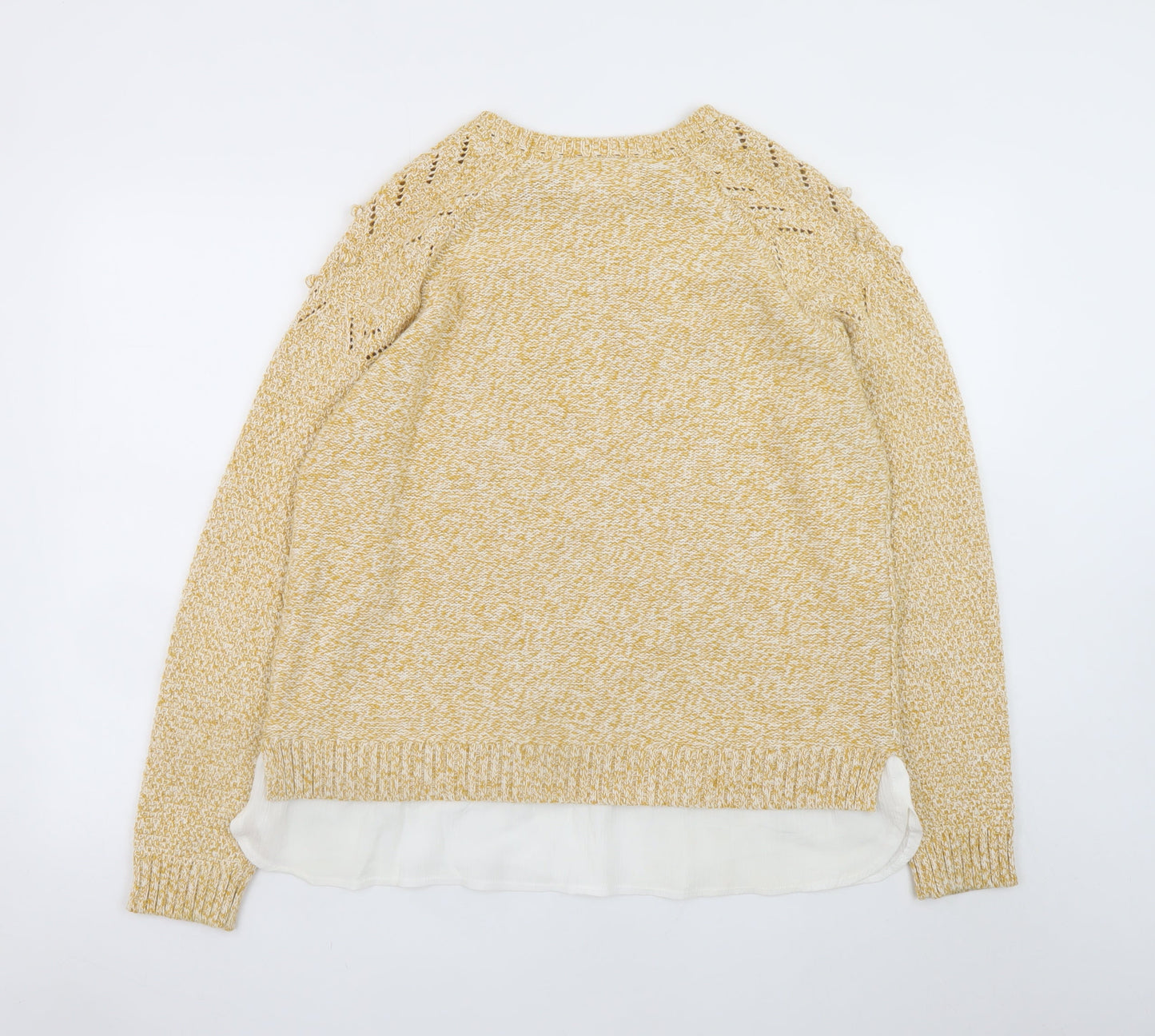 Springfield Women’s Beige Cotton Knit Jumper Size 12 Crew Neck