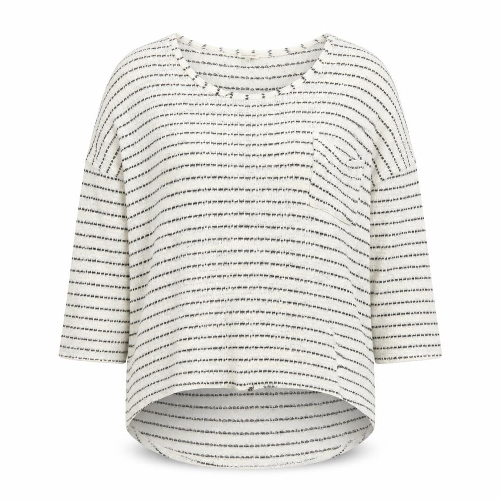 River Island Women's Black White Striped Jersey Top Size 16