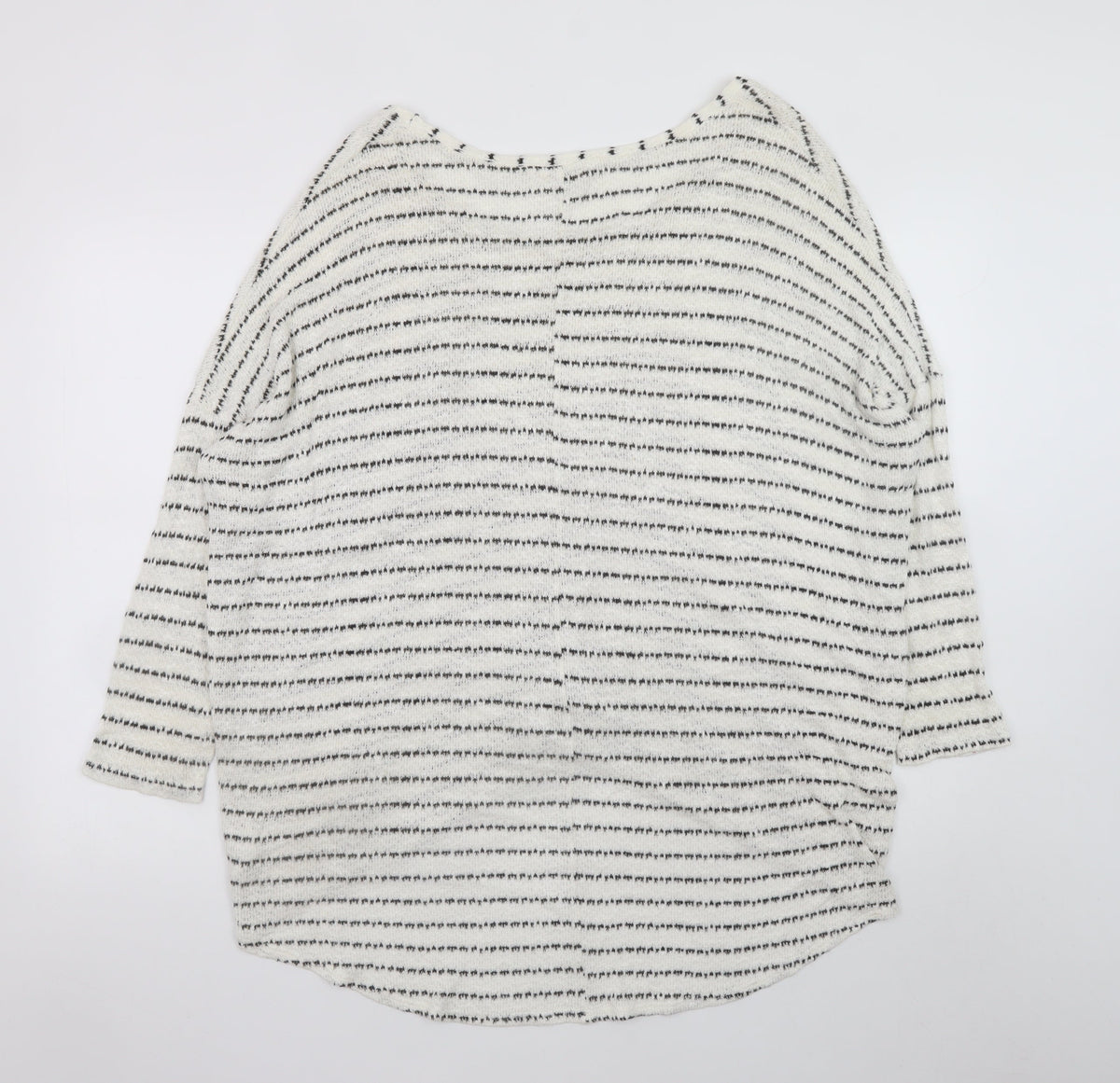 River Island Women's Black White Striped Jersey Top Size 16