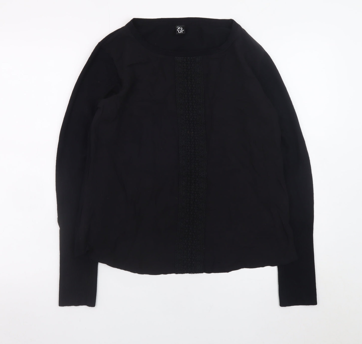 Et Vous Women's Black Long Sleeve Rayon Nylon Blouse M