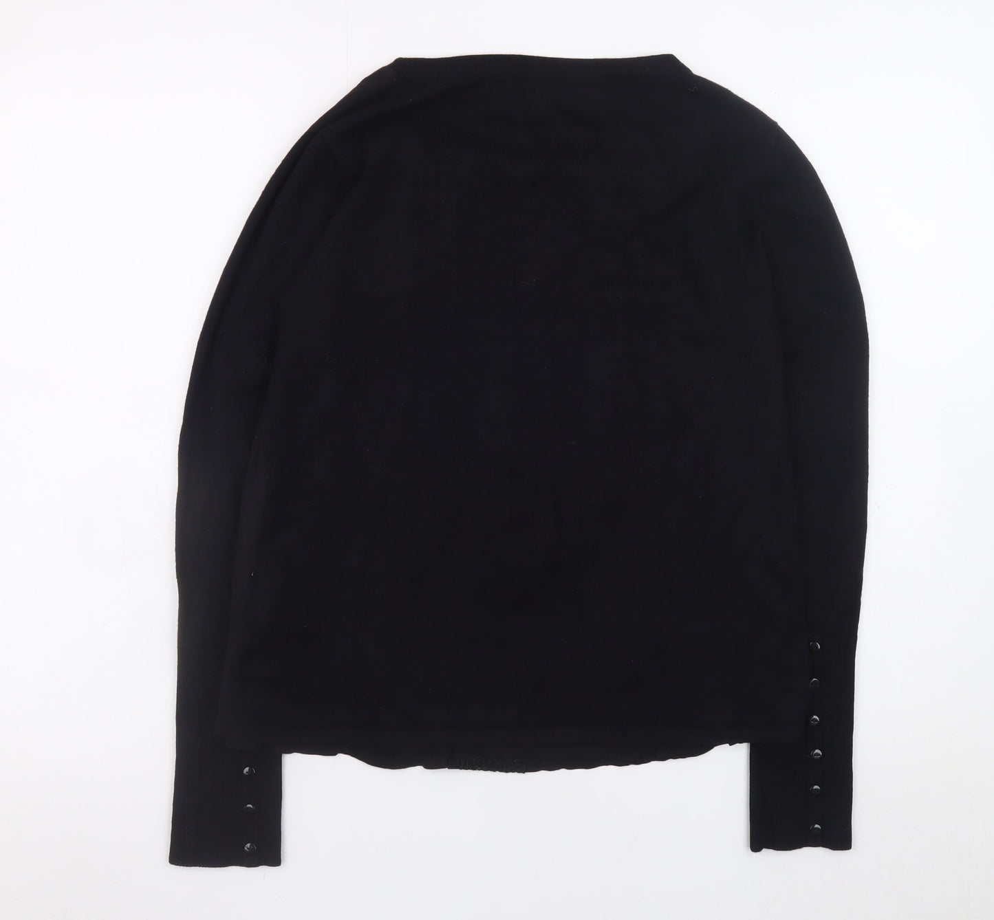 Et Vous Women's Black Long Sleeve Rayon Nylon Blouse M