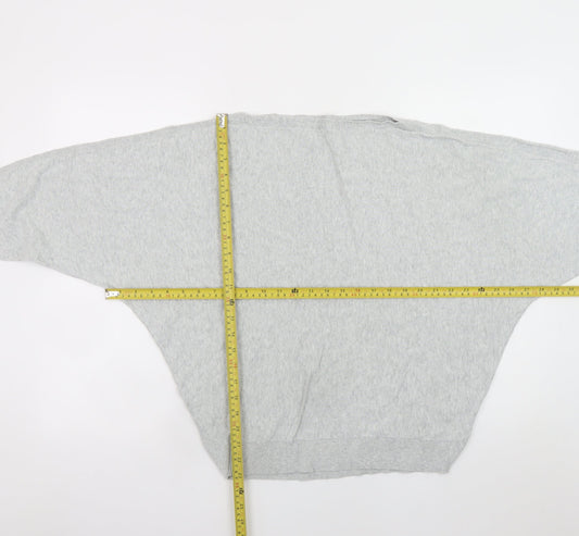 AllSaints Women's Grey Relaxed Long Sleeve Jersey Top Size L