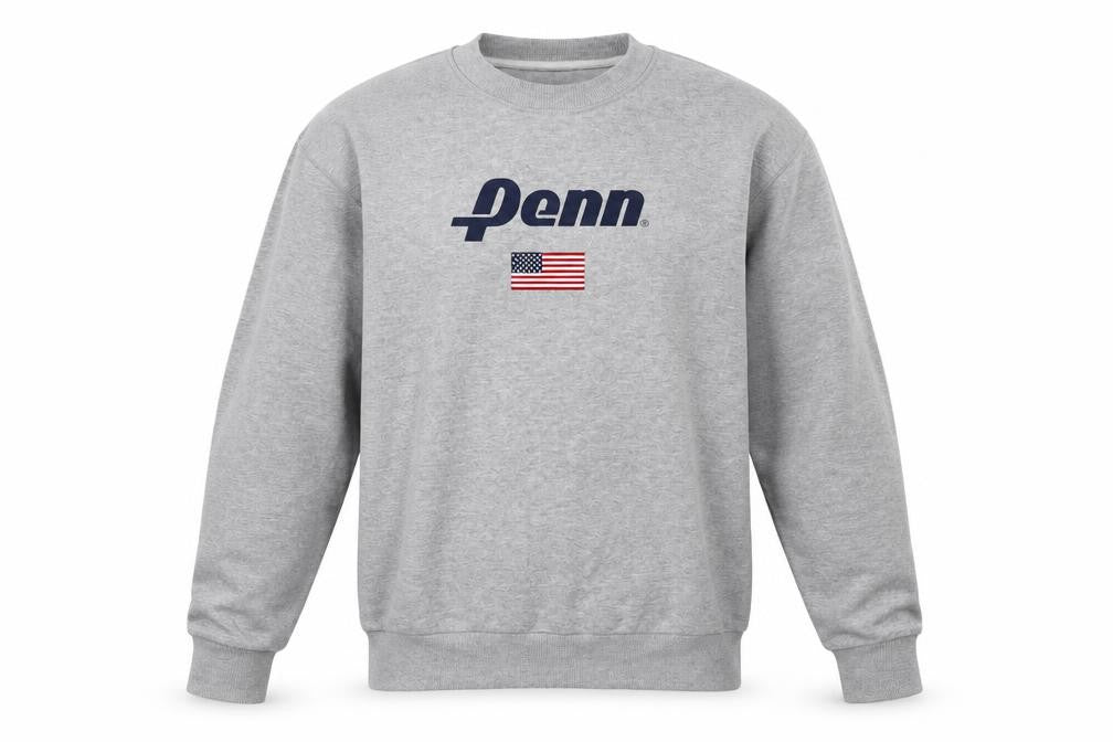 Penn x Primark Men's Grey Crew Neck XL Sweatshirt USA Flag Graphic