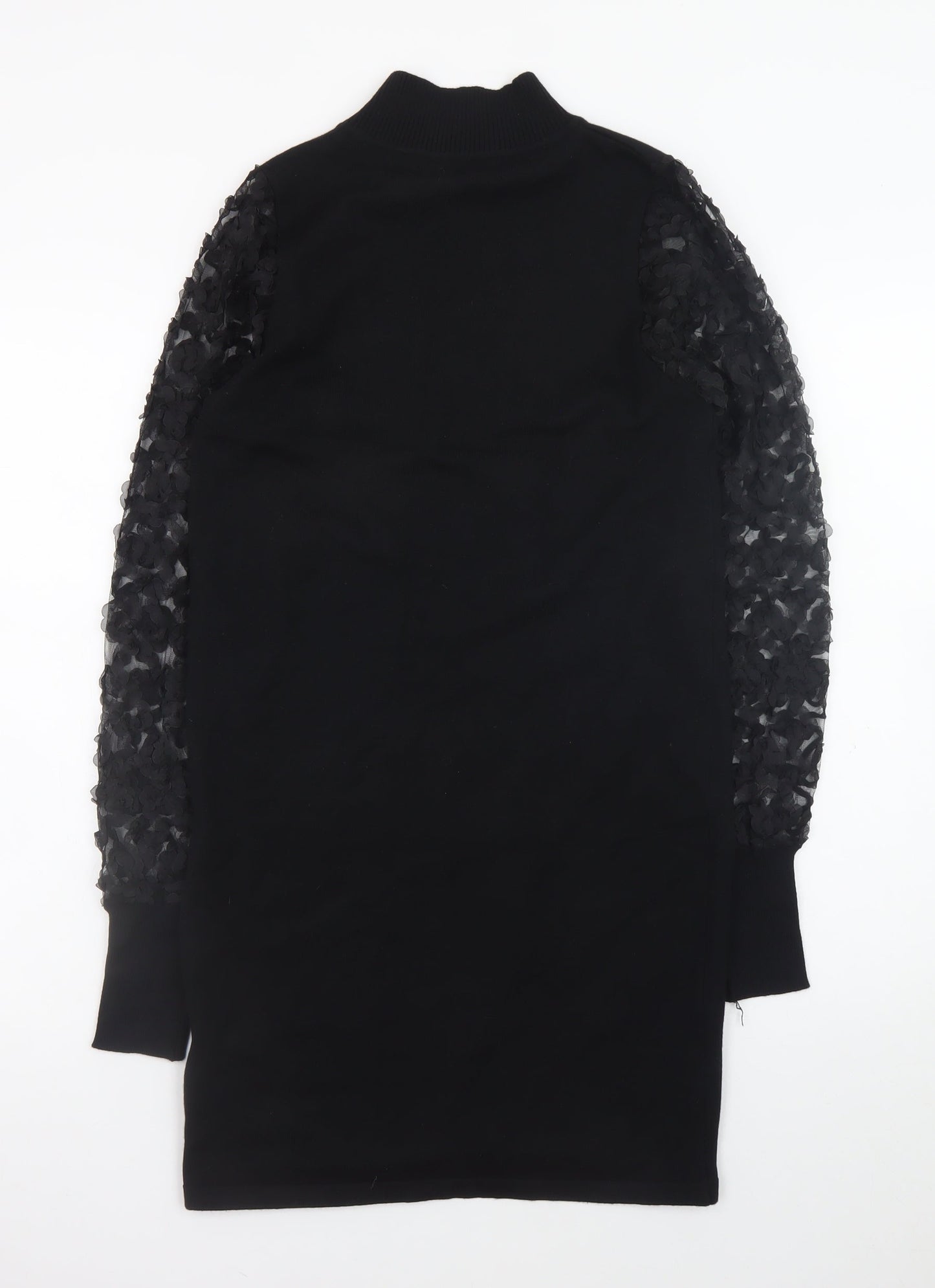 Mela London Women’s Black High Neck Knit Bodycon Dress Size S