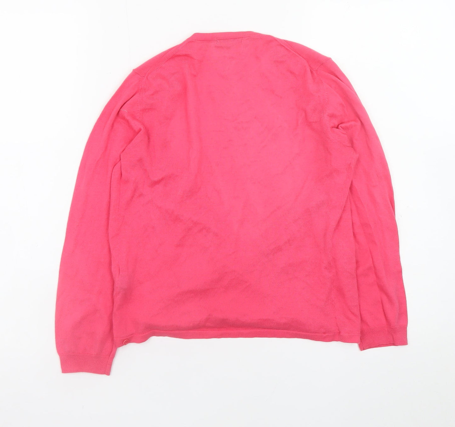 Jigsaw Women Pink Wrap V-Neck Cotton Knit Jumper Size S