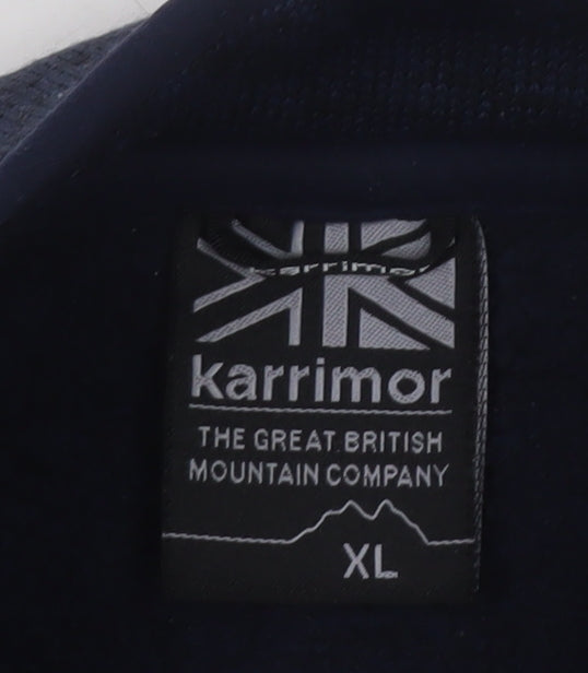 Karrimor Mens Blue XL 1/4 Zip Fleece Pullover Sweatshirt