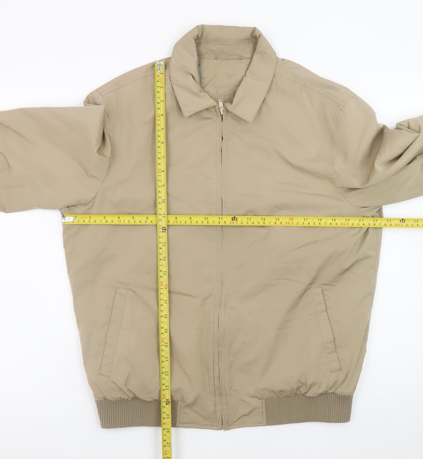 Daniel Grahame Men's Beige Bomber Jacket Size 40 Full Zip Casual