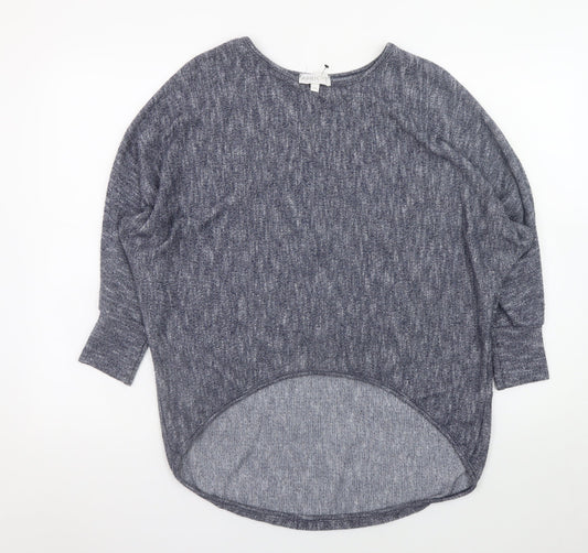 Apricot Women Grey Knit Relaxed Long Sleeve Pullover Top M