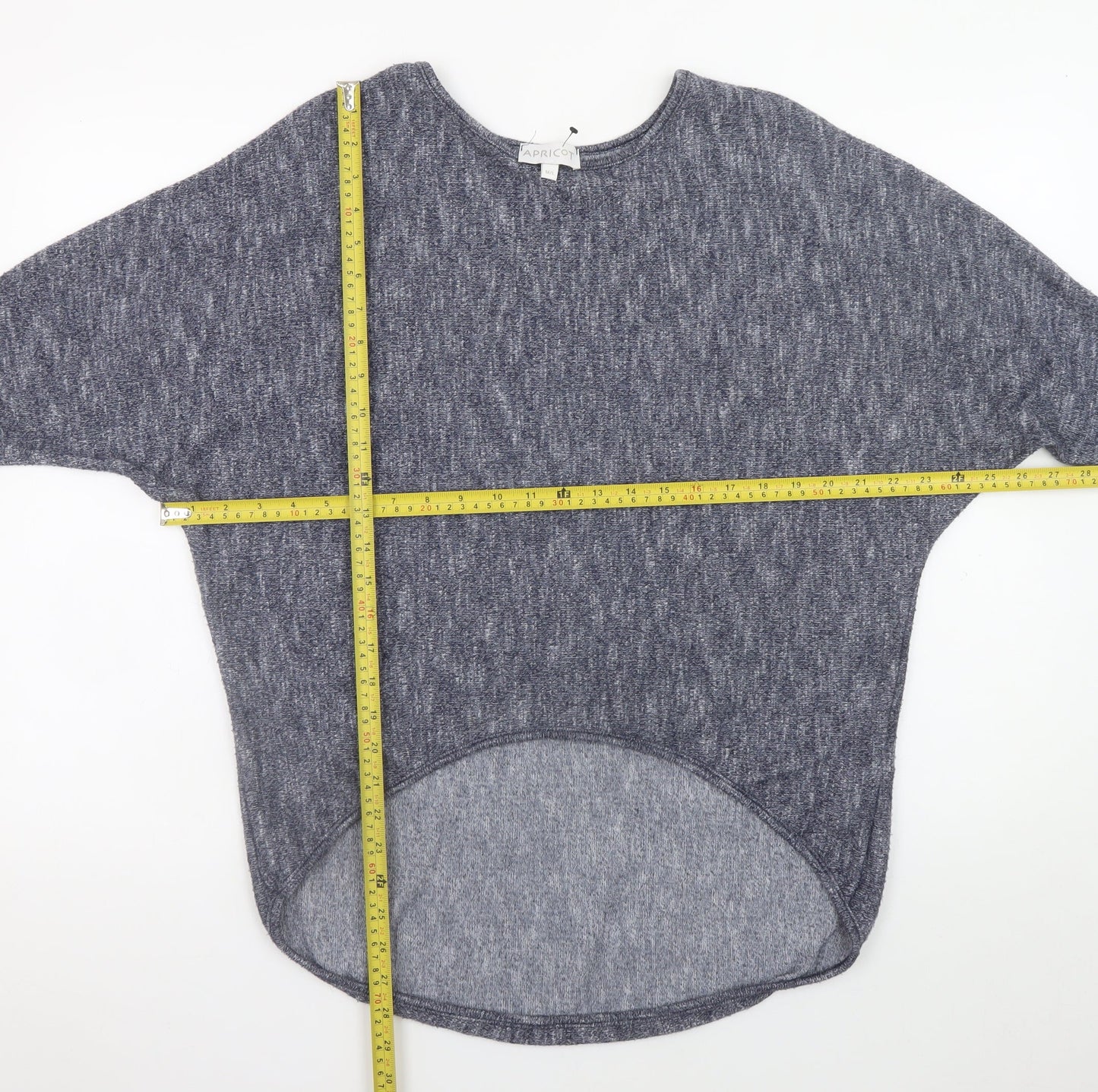 Apricot Women Grey Knit Relaxed Long Sleeve Pullover Top M