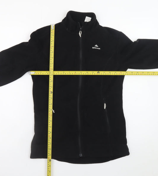 Quechua Men's Black Fleece Full Zip Hiking Jacket Size M