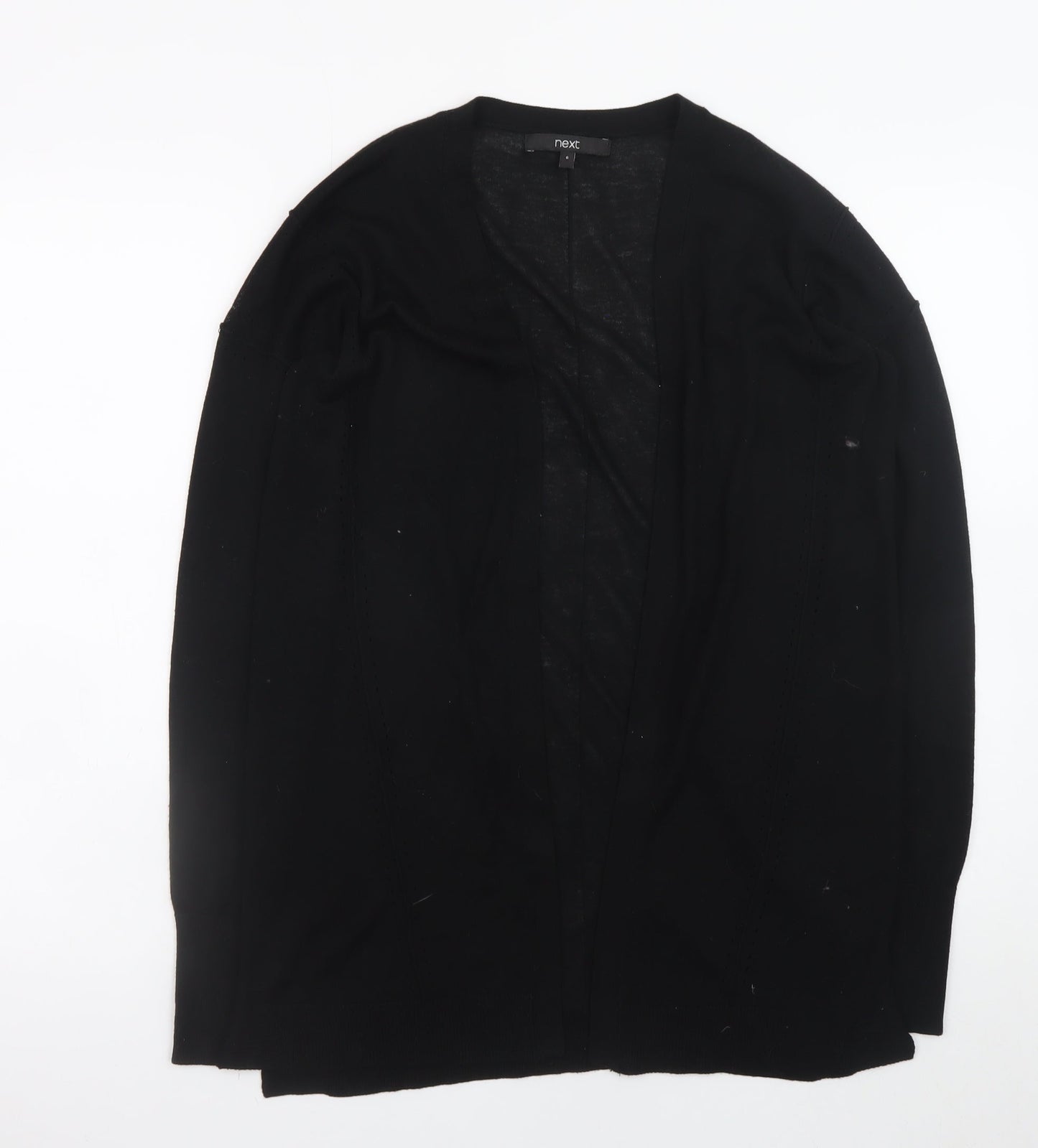 Next Women's Black Long Sleeve Cardigan Size 6 Lightweight Knit