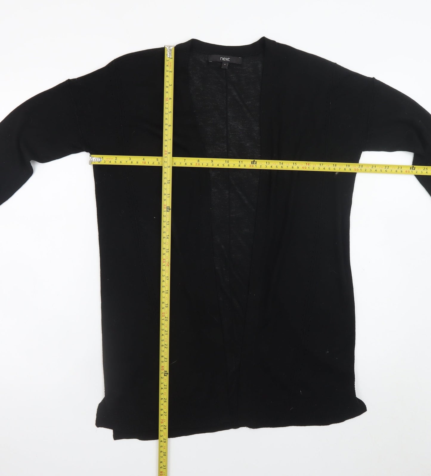 Next Women's Black Long Sleeve Cardigan Size 6 Lightweight Knit