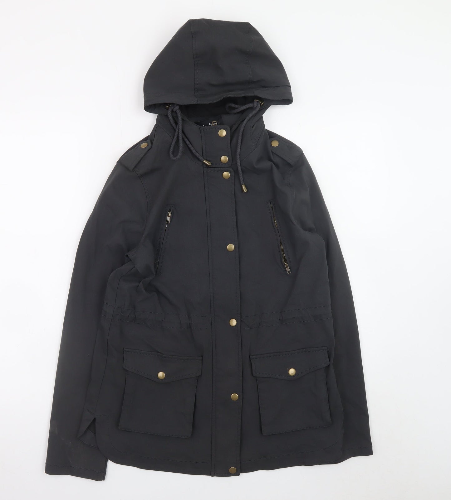 Eden Society Womens Black Hooded Parka Jacket Size M