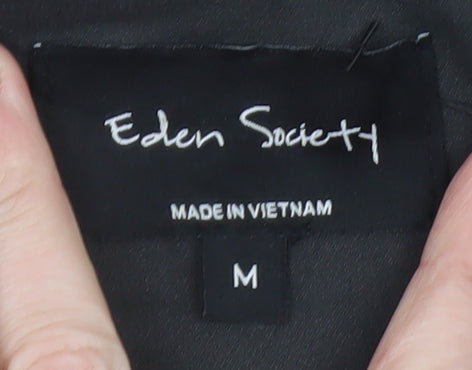 Eden Society Womens Black Hooded Parka Jacket Size M