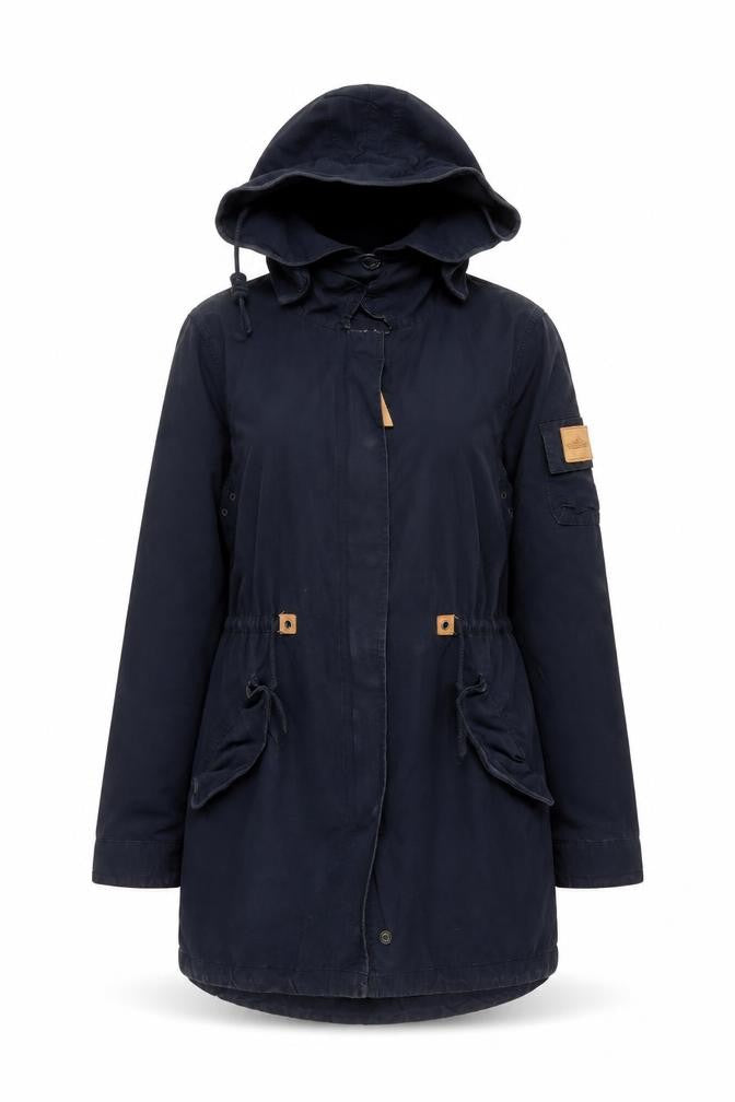 Penfield Women’s Blue Parka Jacket S Cotton Blend Hooded Outdoor