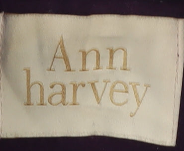 Ann Harvey Women's Purple Long Overcoat Size 20 Polyester Blend