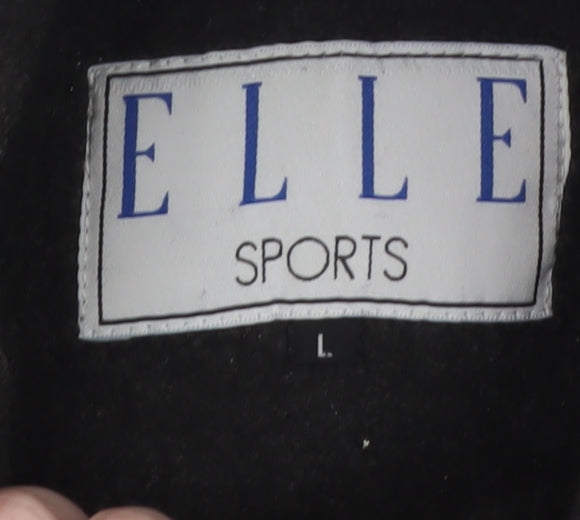 ELLE Sports Women's Black L Full Zip Lined Polyester Jacket