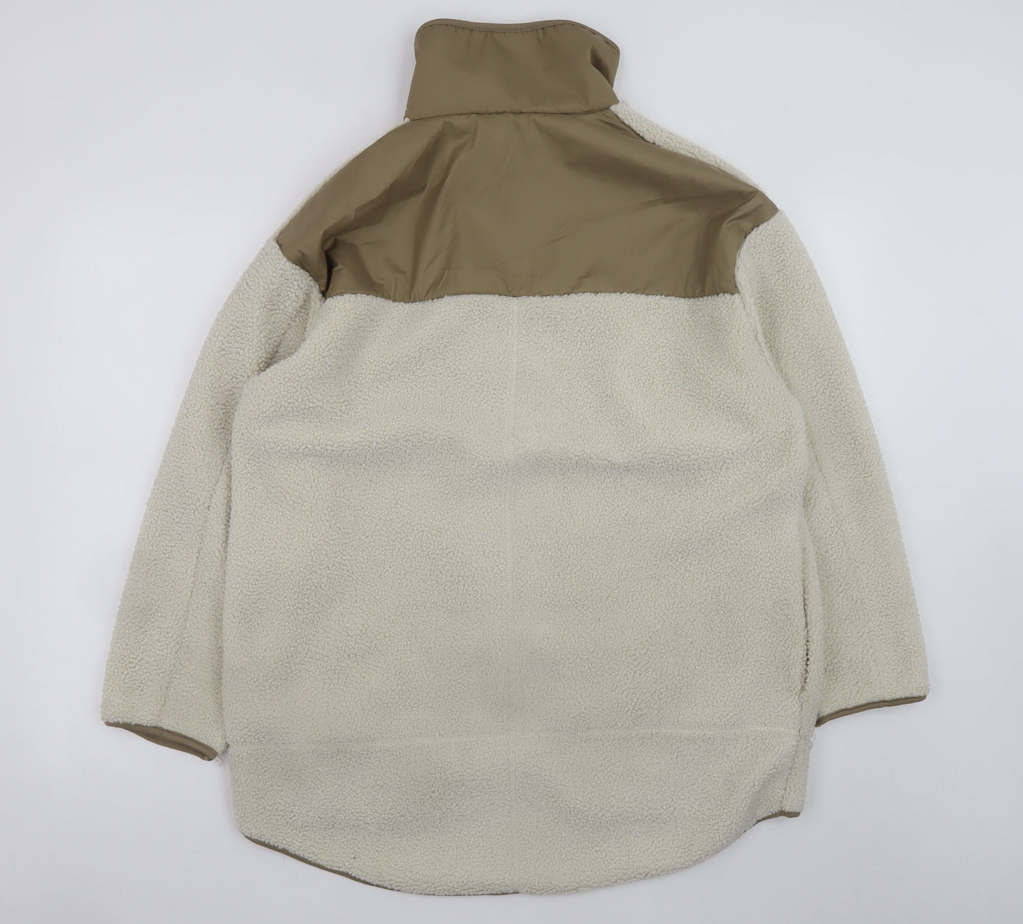 H&M Women’s Beige Fleece Zip Jacket S Regular Fit Casual Outerwear