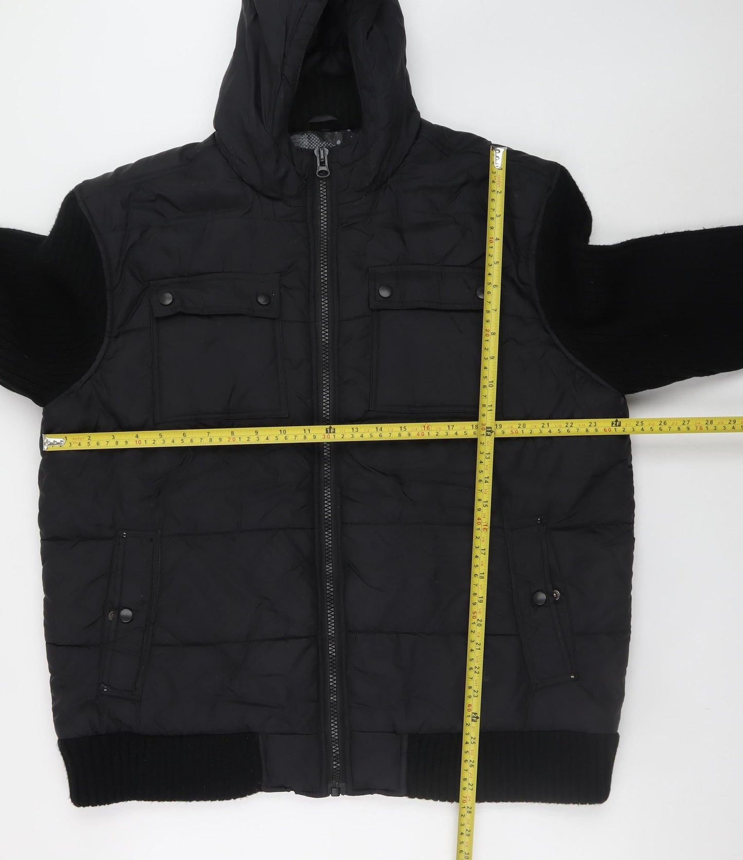 Urban Spirit Men's Black 2XL Hooded Puffer Jacket Winter Wear