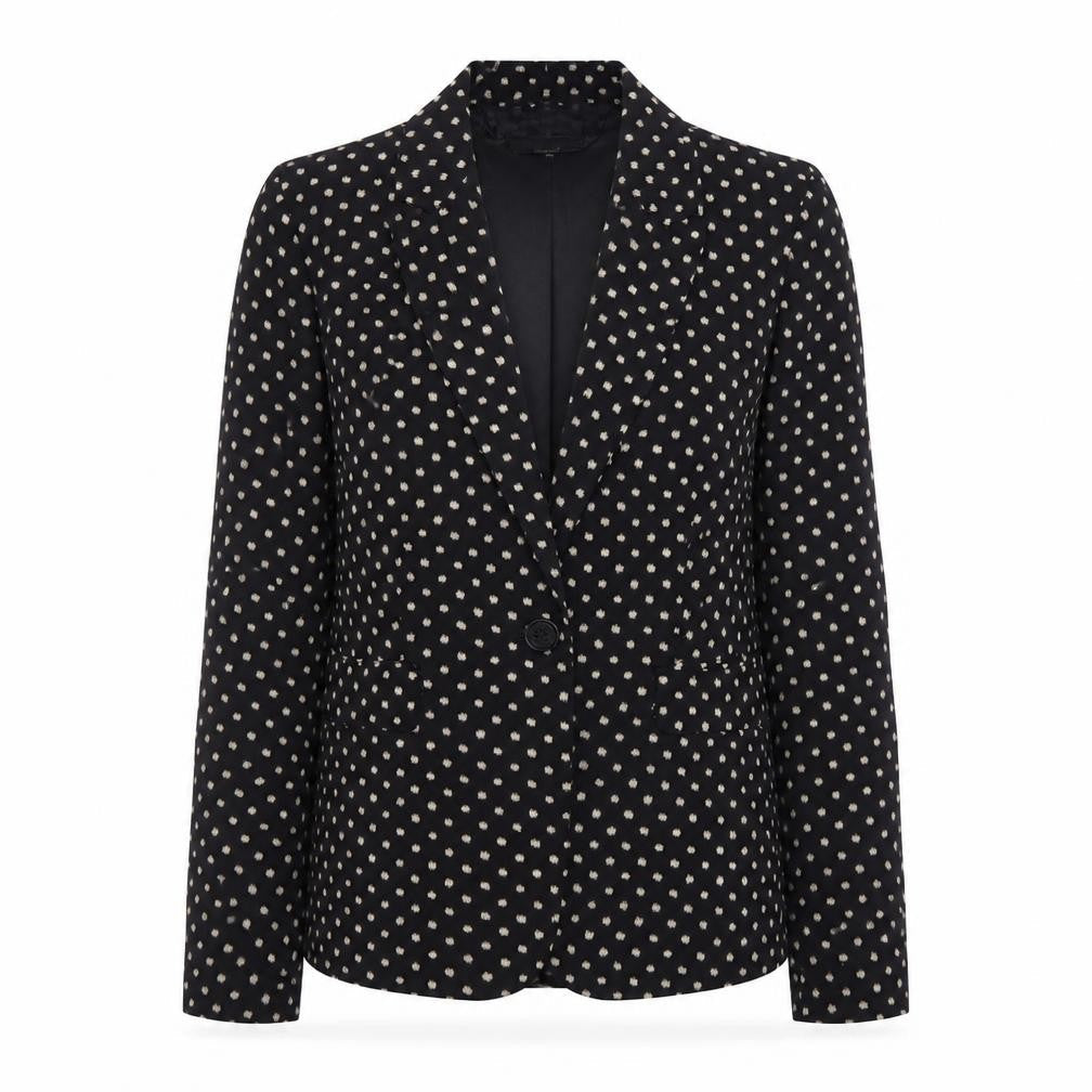 Marks & Spencer Women Black Polka Dot Blazer Size 10 Regular Fit
