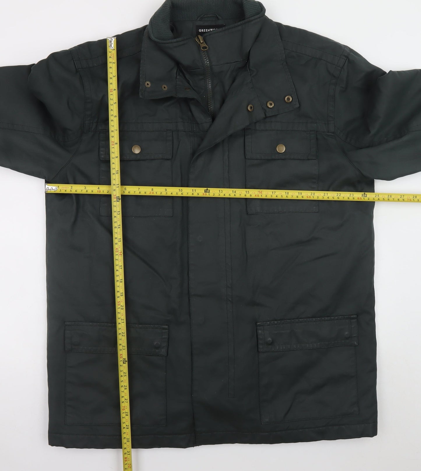 Greenwoods Men’s Green XL Military Style Lined Zip Jacket