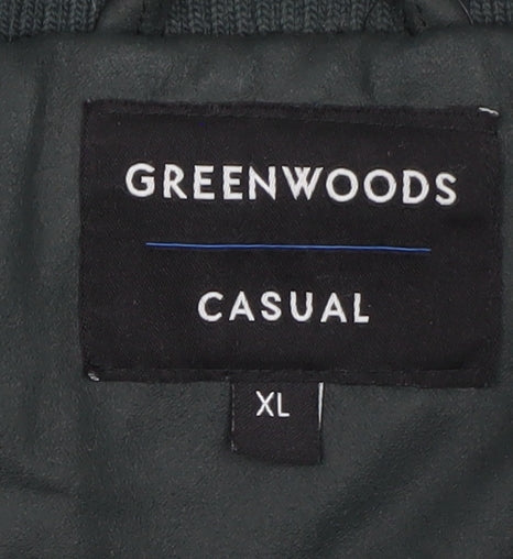 Greenwoods Men’s Green XL Military Style Lined Zip Jacket