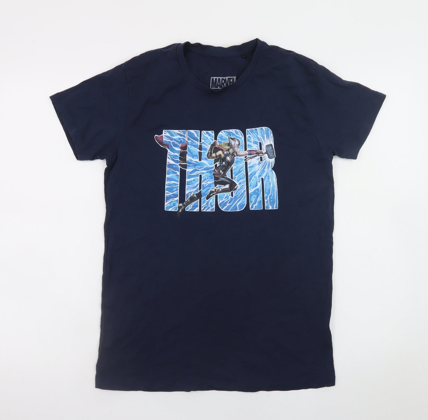 Marvel Men's Blue Thor Graphic Print Crew Neck T-Shirt Size S