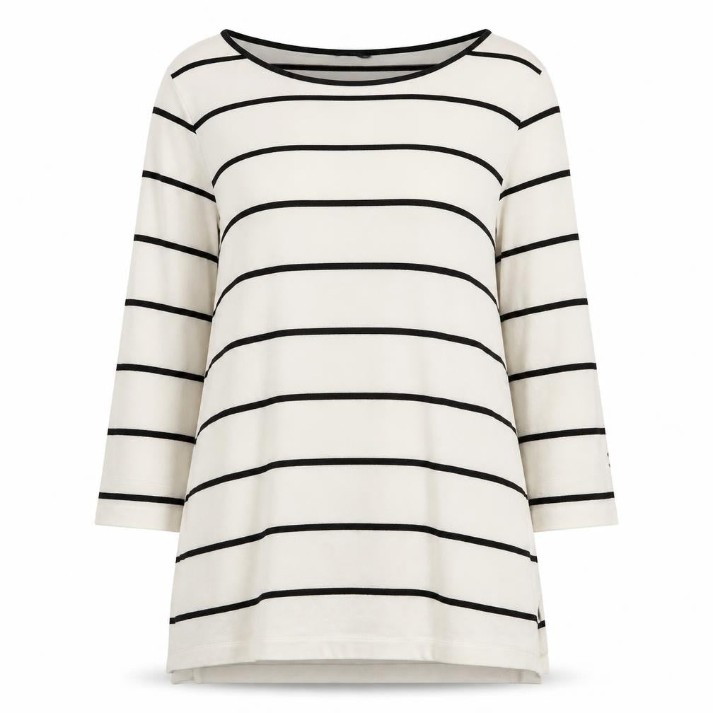 Marks and Spencer Women White Striped Shift Dress Size 8 3/4 Sleeve