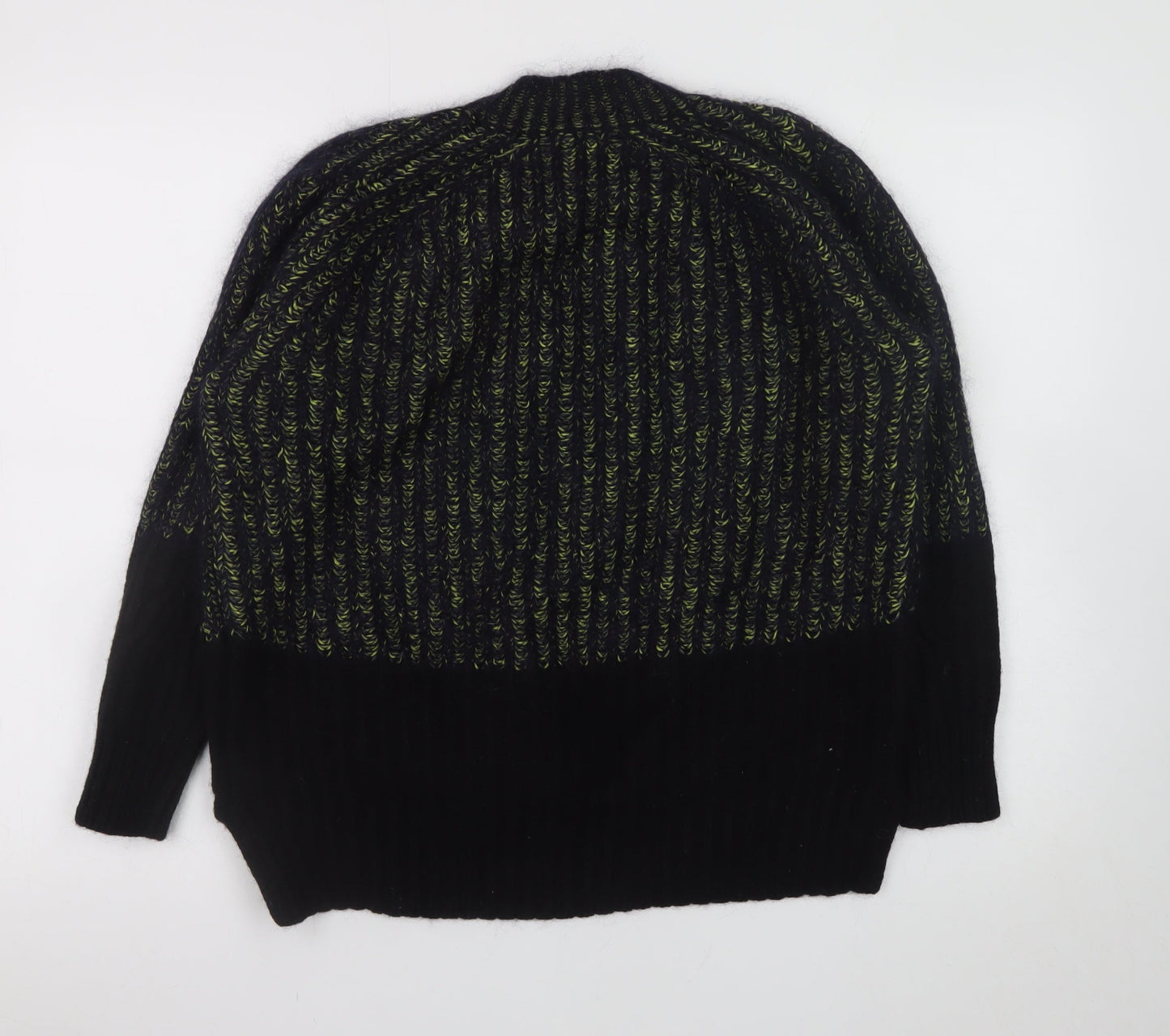 AllSaints Men's Black Wool Blend Chunky Knit Jumper Size S