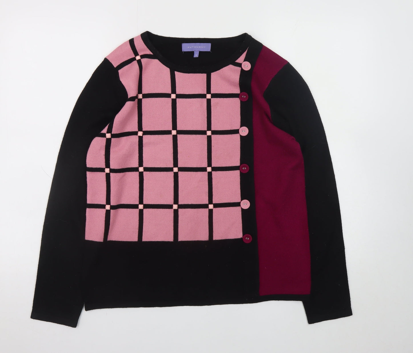Autonomy Womens Multicoloured Check Knit Jumper Size S