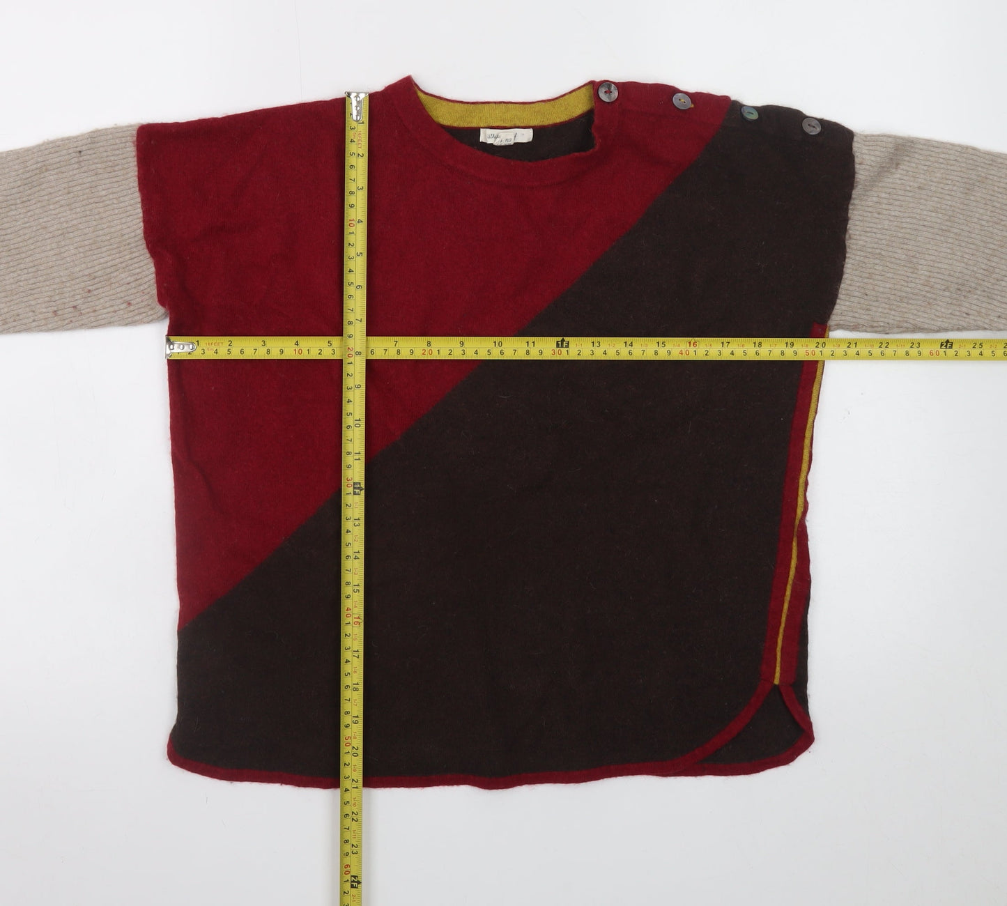 White Stuff Women's Multicoloured Wool Blend Pullover Jumper UK 14