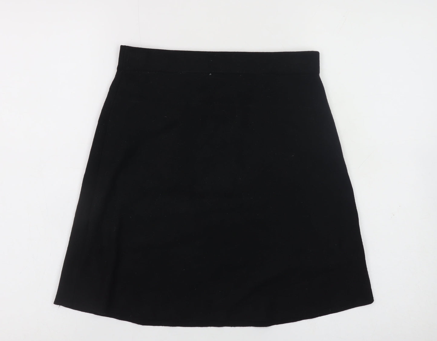 Zara Women Black Knit A-Line Skirt Size 12 with Pockets