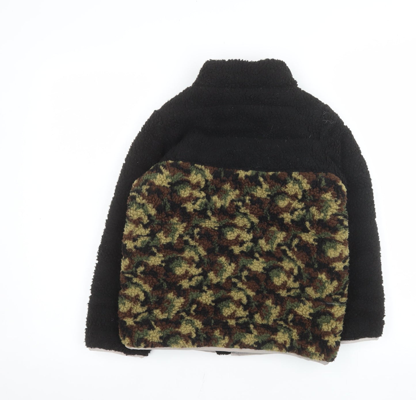 Umbro Boys Black Camouflage Fleece Puffer Jacket 8-9 Years Polyester Zip