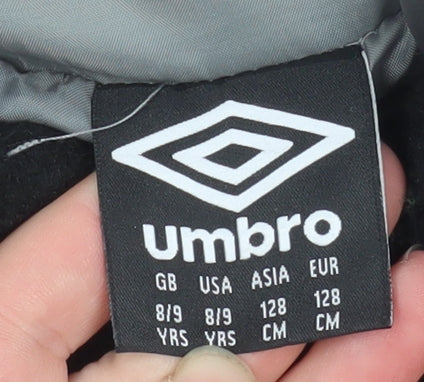 Umbro Boys Black Camouflage Fleece Puffer Jacket 8-9 Years Polyester Zip