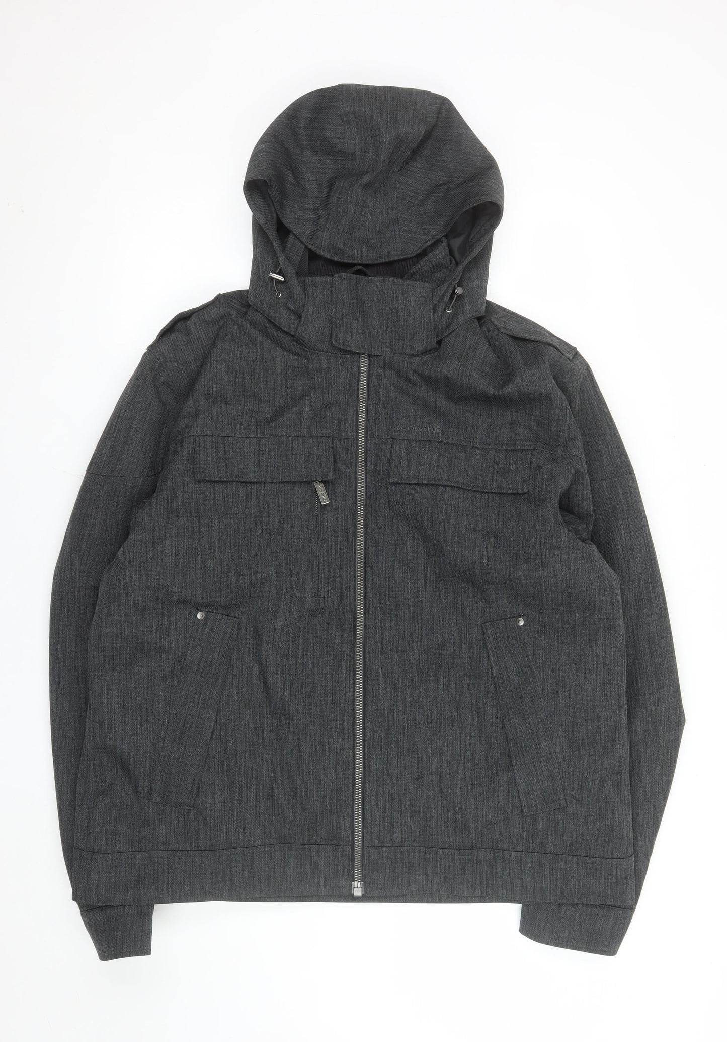 Decathlon Men’s Grey 2XL Hooded Parka Jacket Polyester Cotton Outdoor