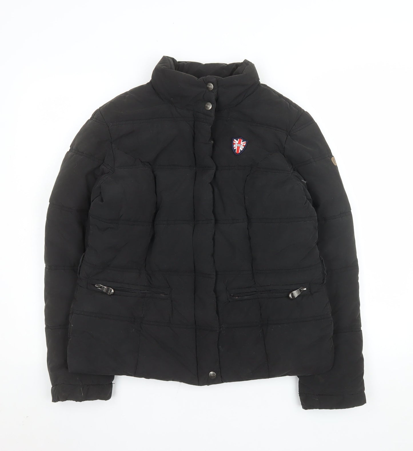 Puffa Women's Black Quilted Puffer Jacket Size M Winter Coat
