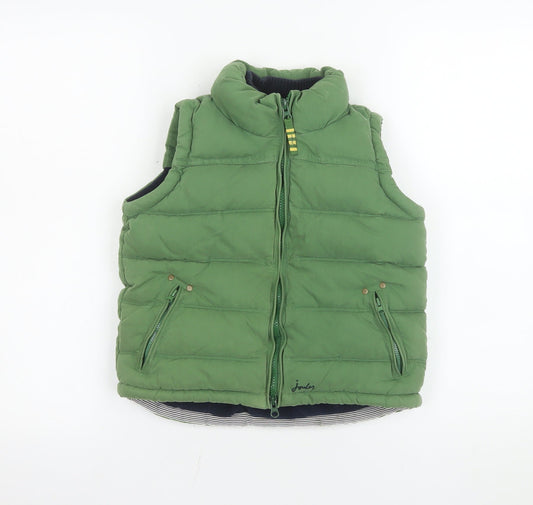 Joules Boys Green Padded Bodywarmer Gilet Age 7 Cotton Blend