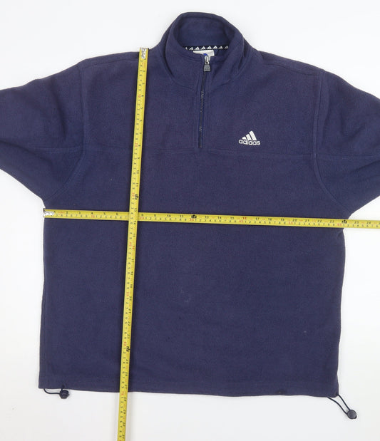 Adidas Men's Blue Fleece 1/2 Zip Pullover Sweatshirt Size L
