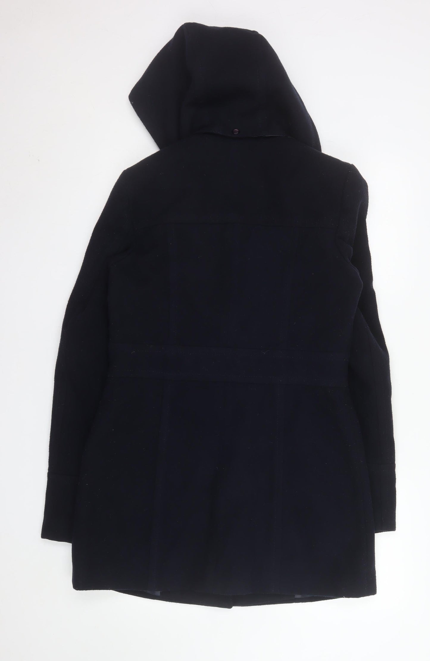 Dorothy Perkins Womens Black Hooded Duffle Coat Size 10