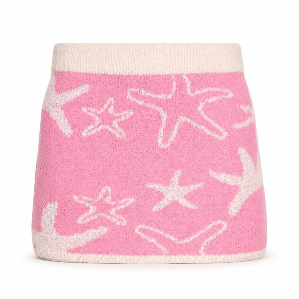 PrettyLittleThing Women’s Pink Knit Mini Skirt Size S Beach Style