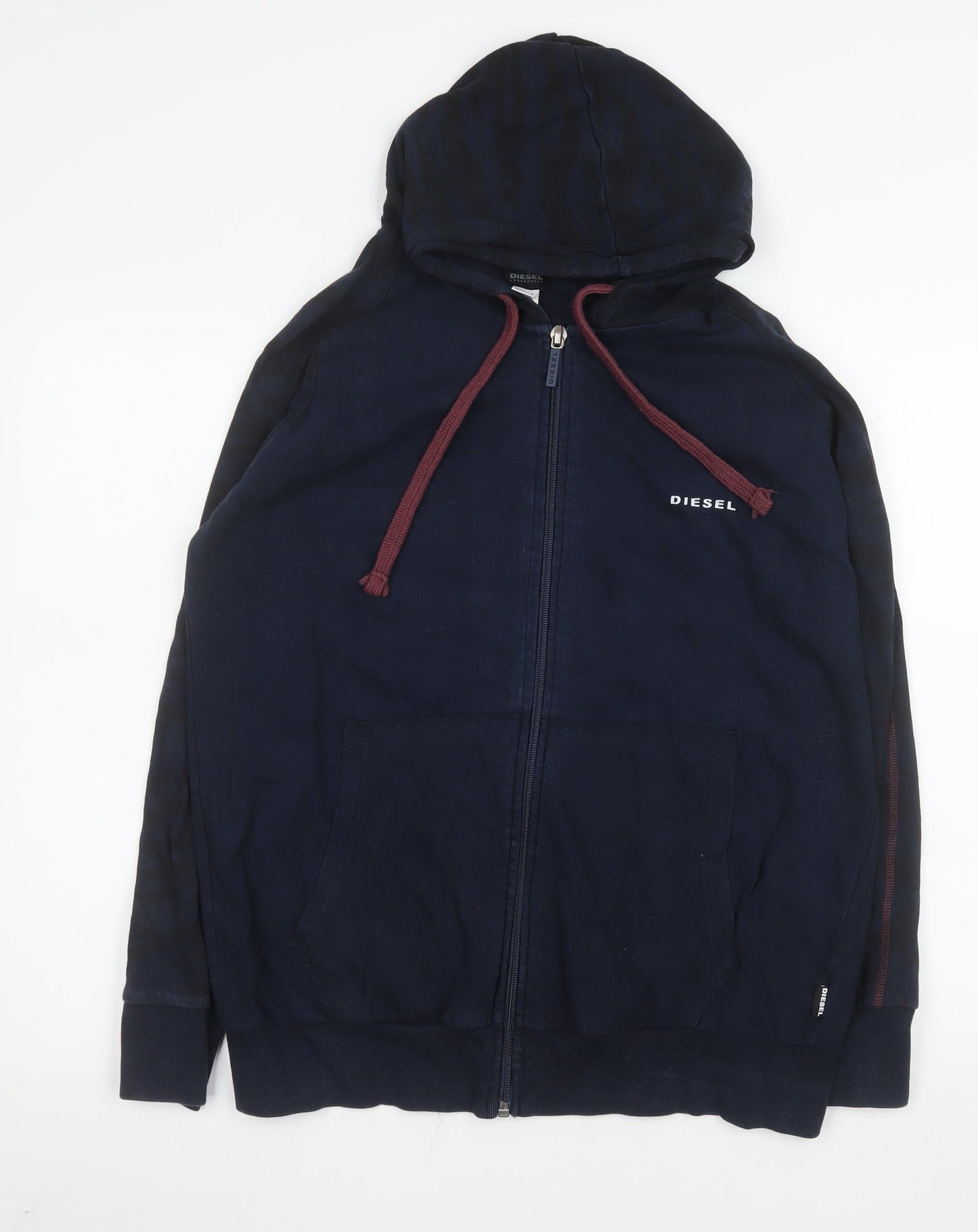 Diesel Mens Blue Full Zip Hooded Cotton Jacket Size L