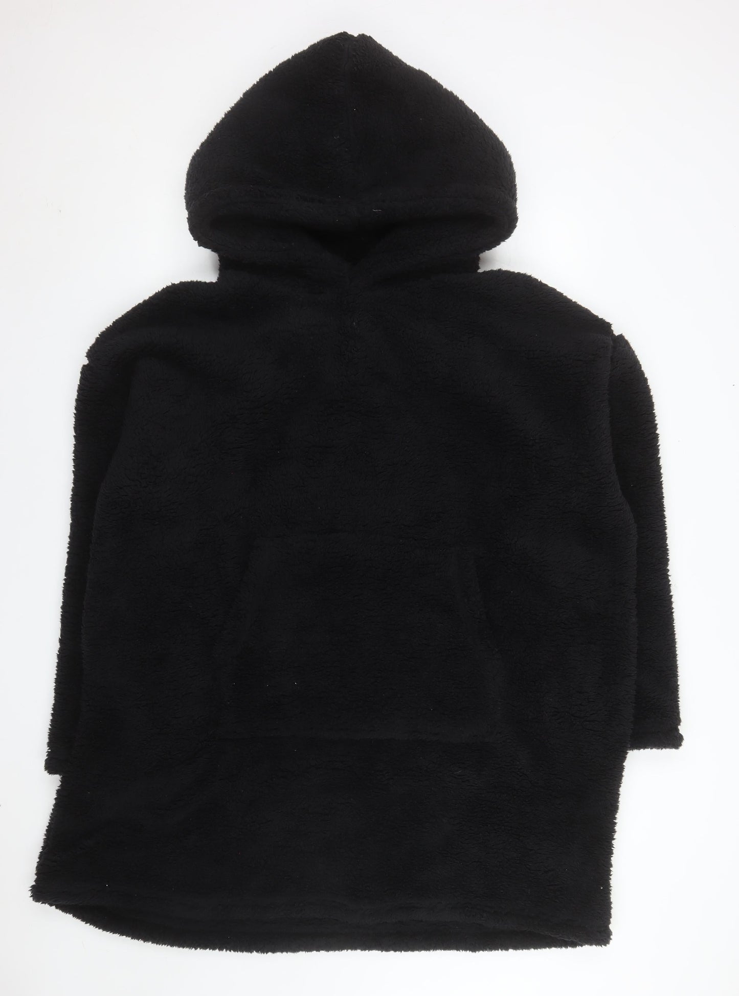 Huggable Hoodie Womens Black Fleece Oversized Hooded Robe One Size