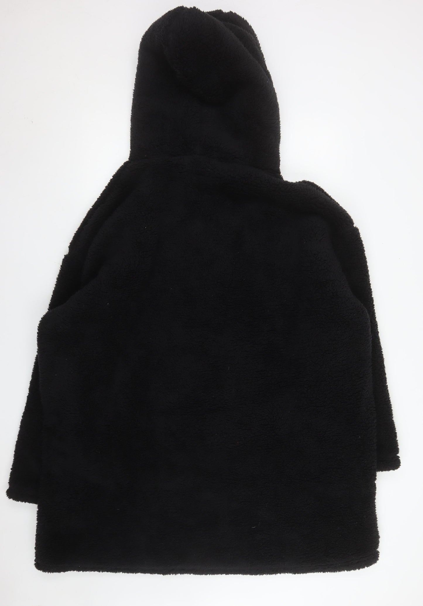 Huggable Hoodie Womens Black Fleece Oversized Hooded Robe One Size